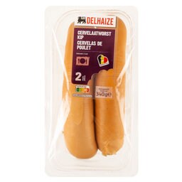 Delhaize | Kip | Cervelaatworst 2 x 170 gr