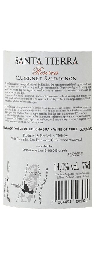 CHILI - COLCHAGUA VALLEY | Colchagua Valley | Santa Tierra Reserva Cabernet Sauvignon 2012 