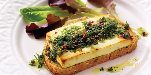 Toast met feta uit de oven