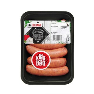 Delhaize | Chipolata fromage de chèvre/poivrons grillés 