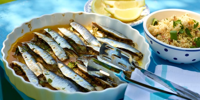 Sardines gevuld met verse kruiden