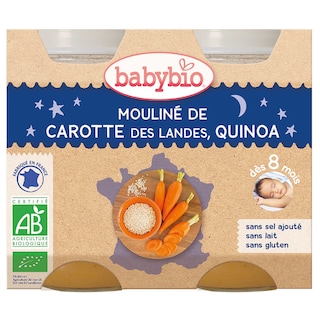 Babybio | Repas | Carotte Quinoa | 8M | Bio 400 gr