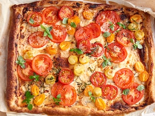 Tarte aux tomates multicolores