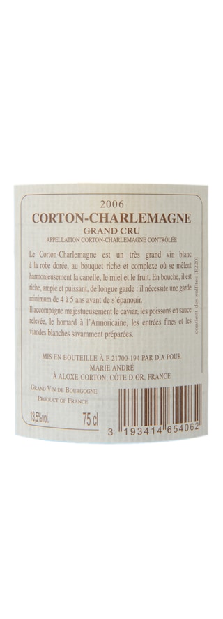 CORTON CHARLEMAGNE GRAND CRU | 75C CORTON CHARLEMAGNE 06 