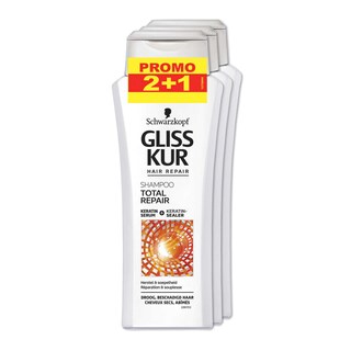 Gliss Kur | Shampoo | Total repair 19 | 2+1 Gratuit 