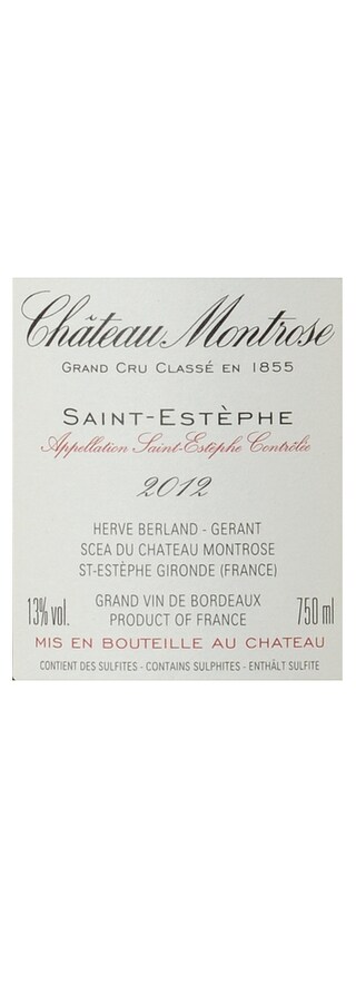 FR BORDEAUX SAINT ESTEPHE | Château Montrose 2012 
