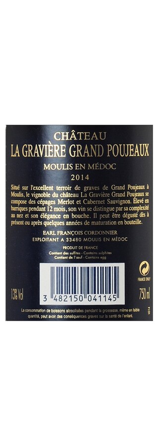 France - Frankrijk | Bordeaux Moulis en Médoc | Château La Gravière Grand Poujeaux 2014 
