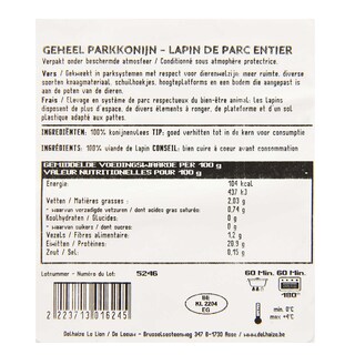 Delhaize | Entier | Lapin | Parc +/- 1,5 kg