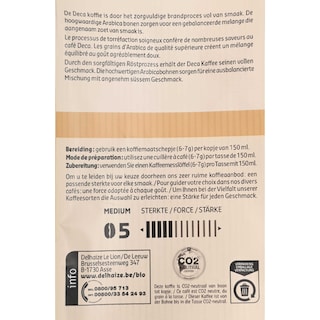 Delhaize | Bio | Café | Décaféiné | Moulu | Bio 