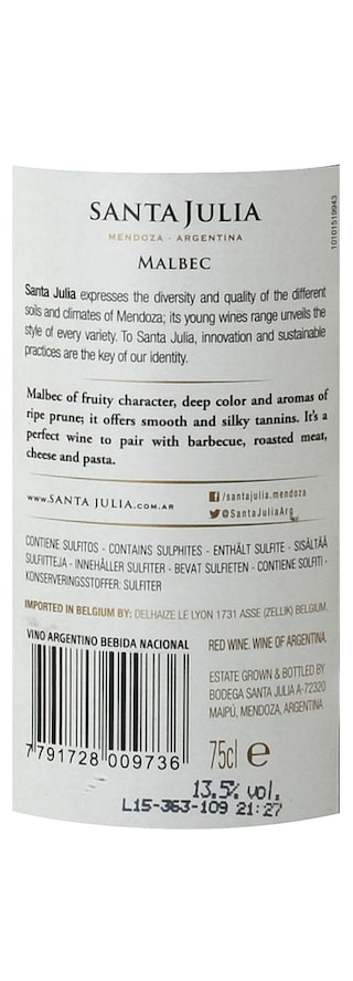 Argentine - Argentinië | Mendoza | Santa Julia Malbec 