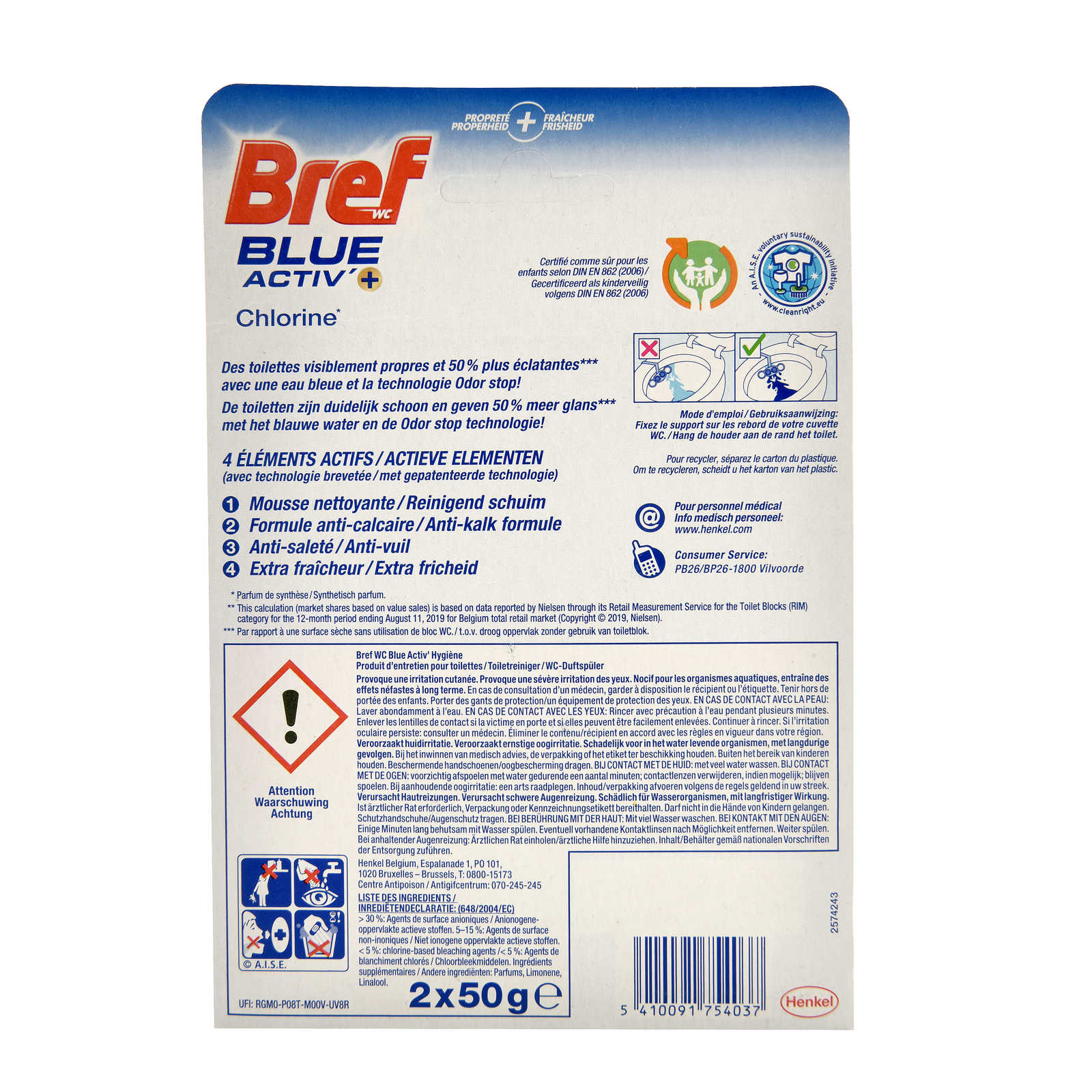 BREF wc Blue Activ Hygiene Chlorine
