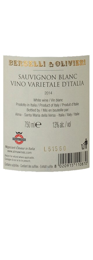 ITALIA - FRIULI ALTO ADIGE | Berselli & Gerbino Signature Sauvignon 14 Wit 