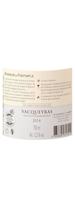 FR RHONE VACQUEYRAS AC | Rhône - Vacqueyras AC | Seigneur de Fontimple 2014 Rosé 