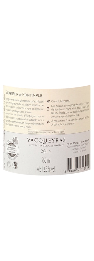 FR RHONE VACQUEYRAS AC | Rhône - Vacqueyras AC | Seigneur de Fontimple 2014 Rosé 