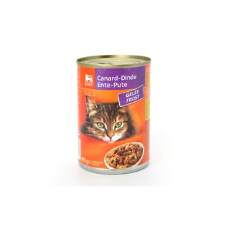 Delhaize | Aliment chat | Gelée | Canard-Dinde 