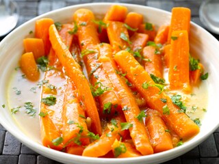 Wortelen met honing en sinaasappel