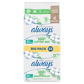 Always | Cotton | Verbanden | Normal | 2-pack 22 st