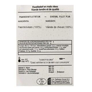 Delhaize | Cheval filet pur +/- 200 gr