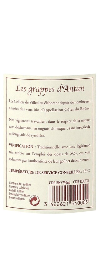 France - Frankrijk | Rhône - Côtes du Rhône AC | Les Grappes d'Antan Rood | Bio 