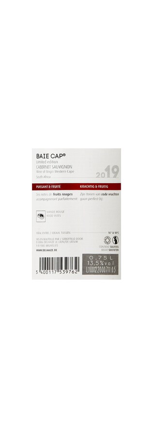 Afrique du Sud - Zuid-Afrika | Western Cape | Baie Cap LTD ED Cabernet Sauvignon 19 R 