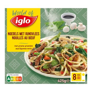 Iglo | Nouilles | Boeuf | Légumes Verts 