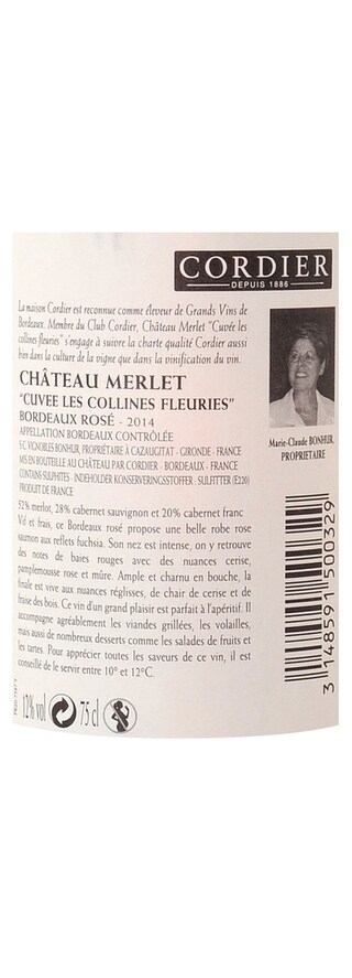FR BORDEAUX BORDEAUX AC | Château Merlet rosé 2014 