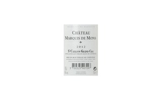 FR BORDEAUX SAINT EMILION GC | Château Marquis de Mons 2012 