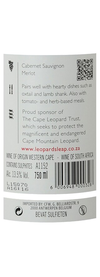 Afrique du Sud - Zuid-Afrika | Western Cape | Leopard's leap Cabernet Sauvignon-Merlot R 