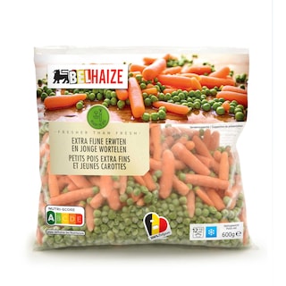 Delhaize | Extra fijne erwten en jonge wo 