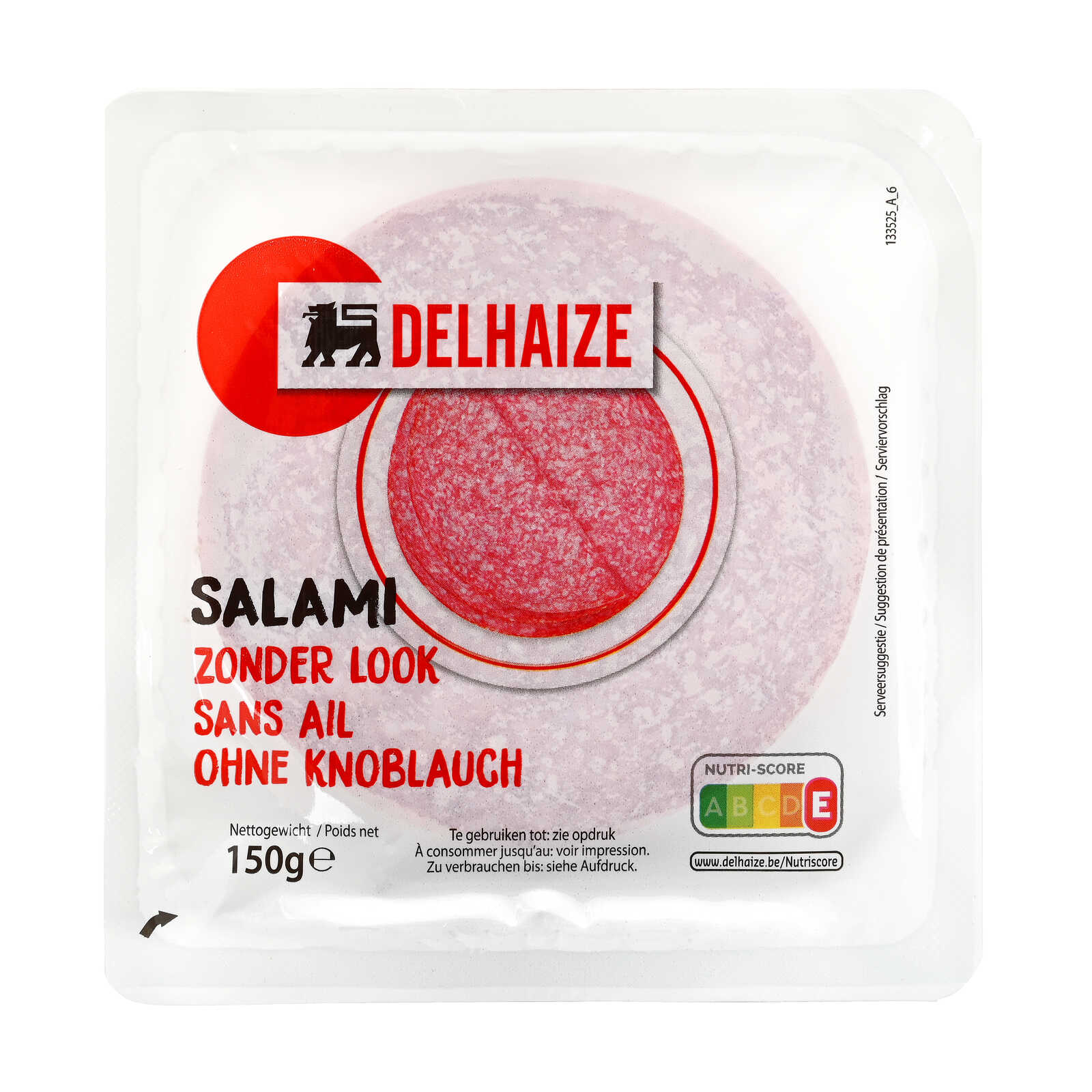 Delhaize Salami zonder look 150 gr Delhaize