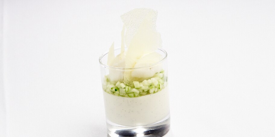 Yoghurt limoen, appel en vanille