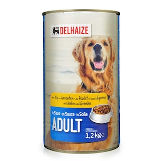 Delhaize | Hondenvoeding | Kip-Groenten | Saus 