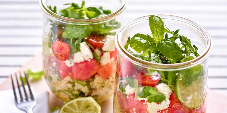 Bulgursalade met feta en watermeloen