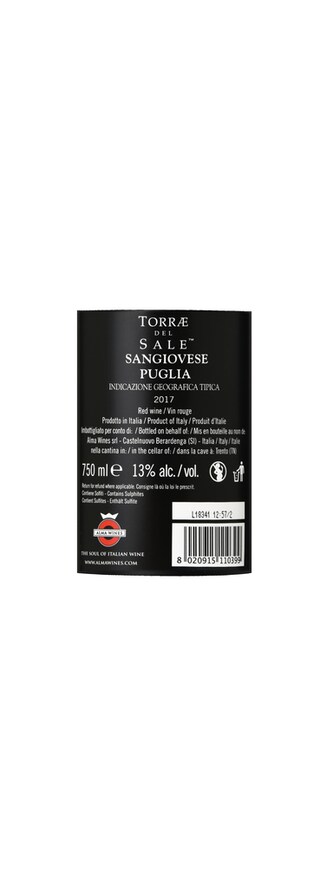 Italie - Italië | Puglia IGT | Torrae Del Sale Sangiovese Puglia Rood 