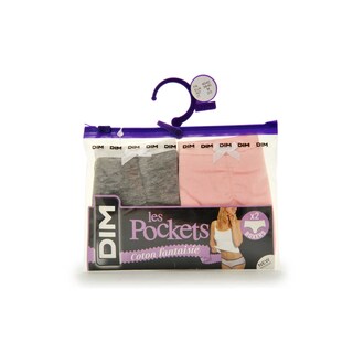Dim | Paris | Hipster Pocket coton Fant | gris/rose | 40/42 