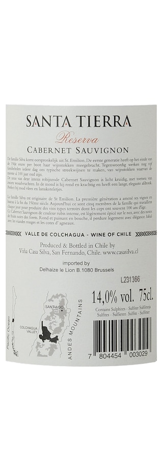 Chili | Colchagua Valley | Santa Tierra Reserva Cabernet Sauvignon Rouge 