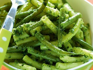 Macaronis aux légumes verts