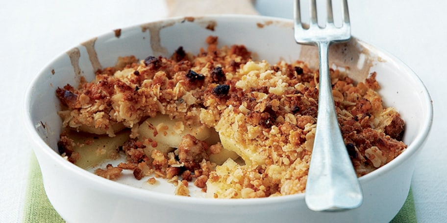Crumble met appels en noten