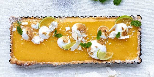 Lemon curd taart met meringue