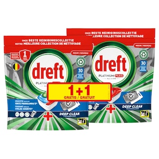 Dreft | Platinum | 30 Vaatwastabletten | ADW | Plat+| DC | 1+1 