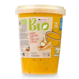 Delhaize | Bio | Soupe | Carottes | Epices | Bio 