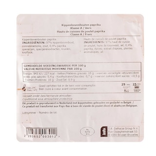 Delhaize | Hauts de cuisses | Poulet | Paprika 