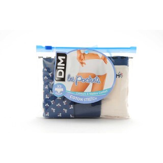 Dim | Paris | Boxer pocket coton | feuilles bleu | 40/42 