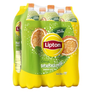 Lipton | Ice Tea | Citron Vert | Pétillant | Agrumes 6 x 1,5 l