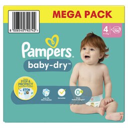 Pampers, Baby Dry, Langes, Taille 4, Mega pack, 96 pc