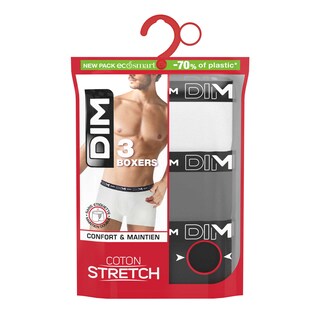 Dim | Paris | Boxer Coton Stretch | zwart/grijs/wit | T4 