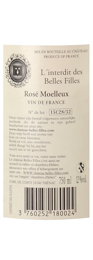 France - Frankrijk | Sud-Ouest - Bergerac | L'Inderdit de Belles Filles Rosé 