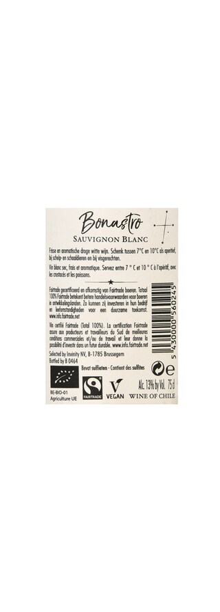 Chili | Central Valley | Bonastro Sauvignon | BIO | FAIRTRADE 