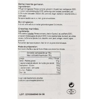 Delhaize | Zeewatergarnalen | Gemarineerd 