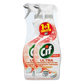 Cif | Spray | Schoonmaakmiddel  | Universele ontvetter 1+1 